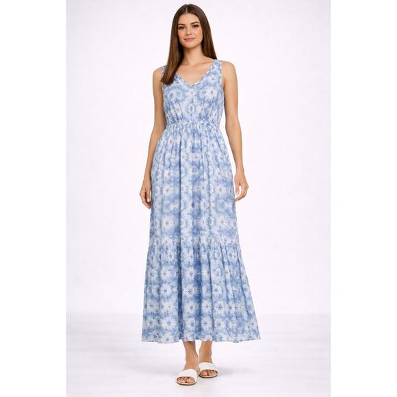 Beach Lunch Lounge Dresses & Skirts - Beach Lunch Lounge Fressia Maxi Sleeveless Dress Womens Large Blue Kaleidoscope